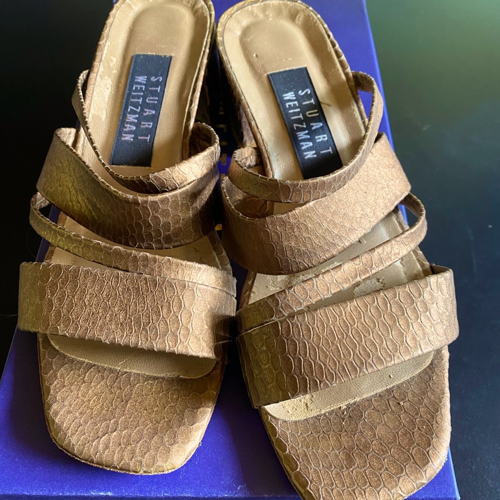 Stuar Weizman Rose Gold sandals 61/2
